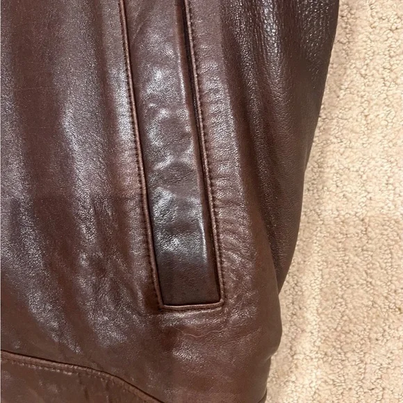 Men's Classic Brown 100% Leather Bomber Jacket - Picture 10 of 17